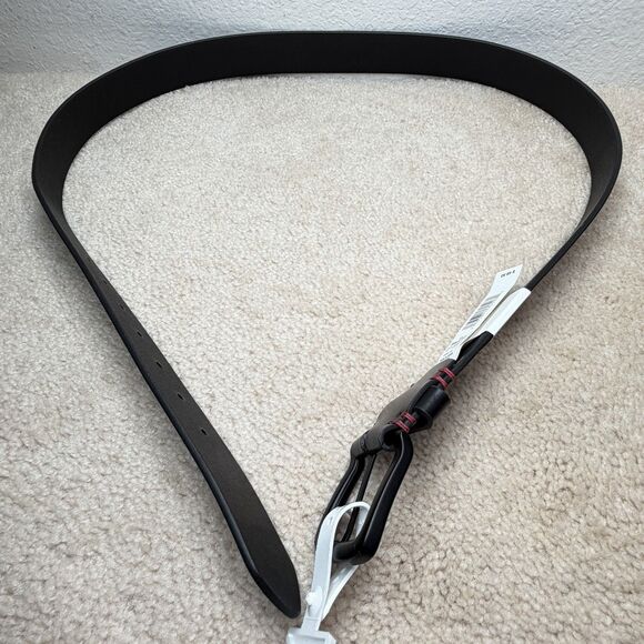 NWT GUESS Black Genuine Leather Belt Red Stitching Size XL 42 - 44 Men's - Picture 4 of 8